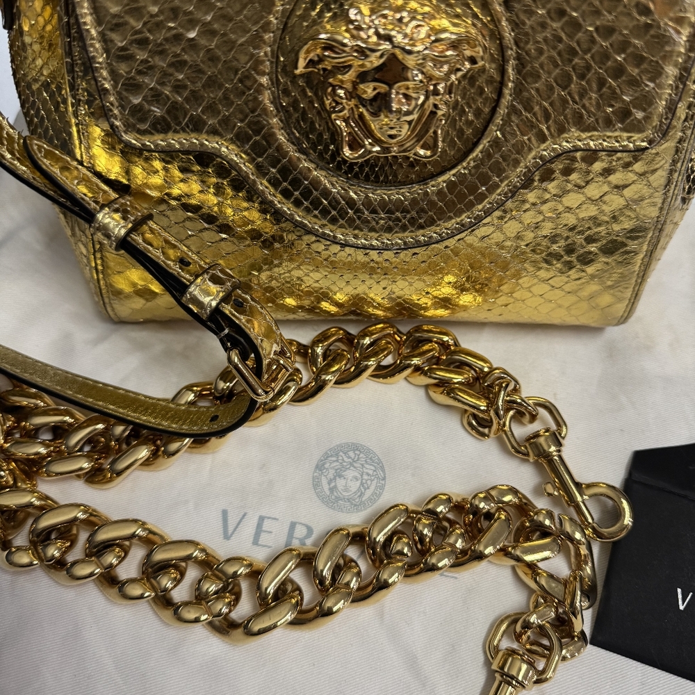 Versace La Medusa Python-Effect Tote Bag - image 4